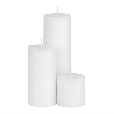 Unscented Pillar Candles Set of 3 || 2x2, 2x4, 2x6 Inches ||