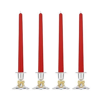 Unscented Dripless Taper Candles 10 Inch x 0.75 Inch Ram Mandir Candle Red