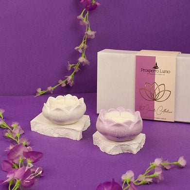 Soy Wax Scented Premium Lotus Candle || Set of 2
