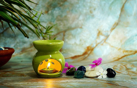 Ceramic Candle Operated || Aroma Oil Burner Lemon Grass || Aroma Essential Oil