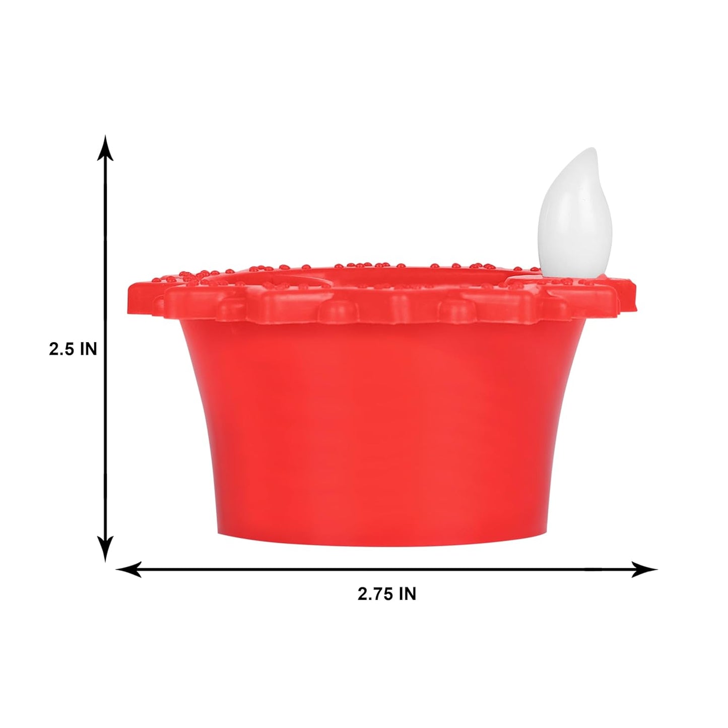 Prosperro Lumo by Parkash Candles Water Sensor Mantra Diya || Acrylic Flameless & Smokeless Decorative Diya || 2 in 1 Function LD Diya with Mantra Chanting || Perfect for Gift, Diwali (RED)