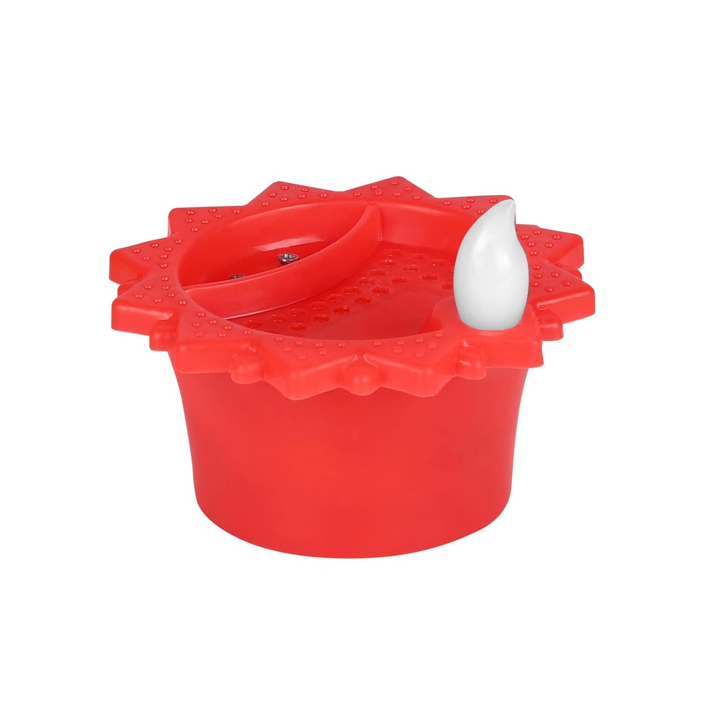 Prosperro Lumo by Parkash Candles Water Sensor Mantra Diya || Acrylic Flameless & Smokeless Decorative Diya || 2 in 1 Function LD Diya with Mantra Chanting || Perfect for Gift, Diwali (RED)