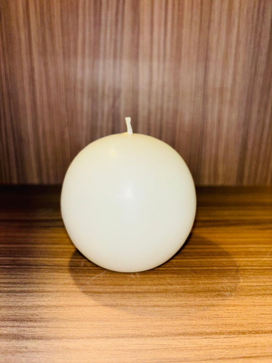 PROSPERRO LUMO by Parkash Candles (3x3 Inch) Round-Shaped Sphere Ball Candles || Home Decoration Handmade Candles Desk Sculpture Decoration for House || Bedroom || Living Room (White)