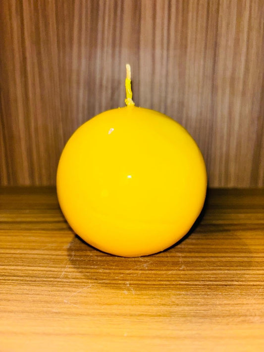 PROSPERRO LUMO by Parkash Candles (3x3 Inch) Round-Shaped Sphere Ball Candles || Home Decoration Handmade Candles Desk Sculpture Decoration for House || Bedroom || Living Room (Yellow)