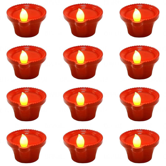 Prosperro Lumo by Parkash Candles Water Sensor Diya || Acrylic Flameless & Smokeless Decorative Diya Candle || Perfect for Gift, Diwali || Set of 12