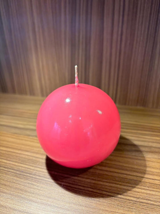 PROSPERRO LUMO by Parkash Candles (3x3 Inch) Round-Shaped Sphere Ball Candles || Home Decoration Handmade Candles Desk Sculpture Decoration for House || Bedroom || Living Room (Pink)