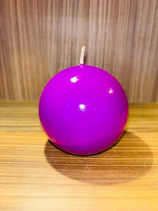 PROSPERRO LUMO by Parkash Candles (3x3 Inch) Round-Shaped Sphere Ball Candles || Home Decoration Handmade Candles Desk Sculpture Decoration for House || Bedroom || Living Room (Purple)