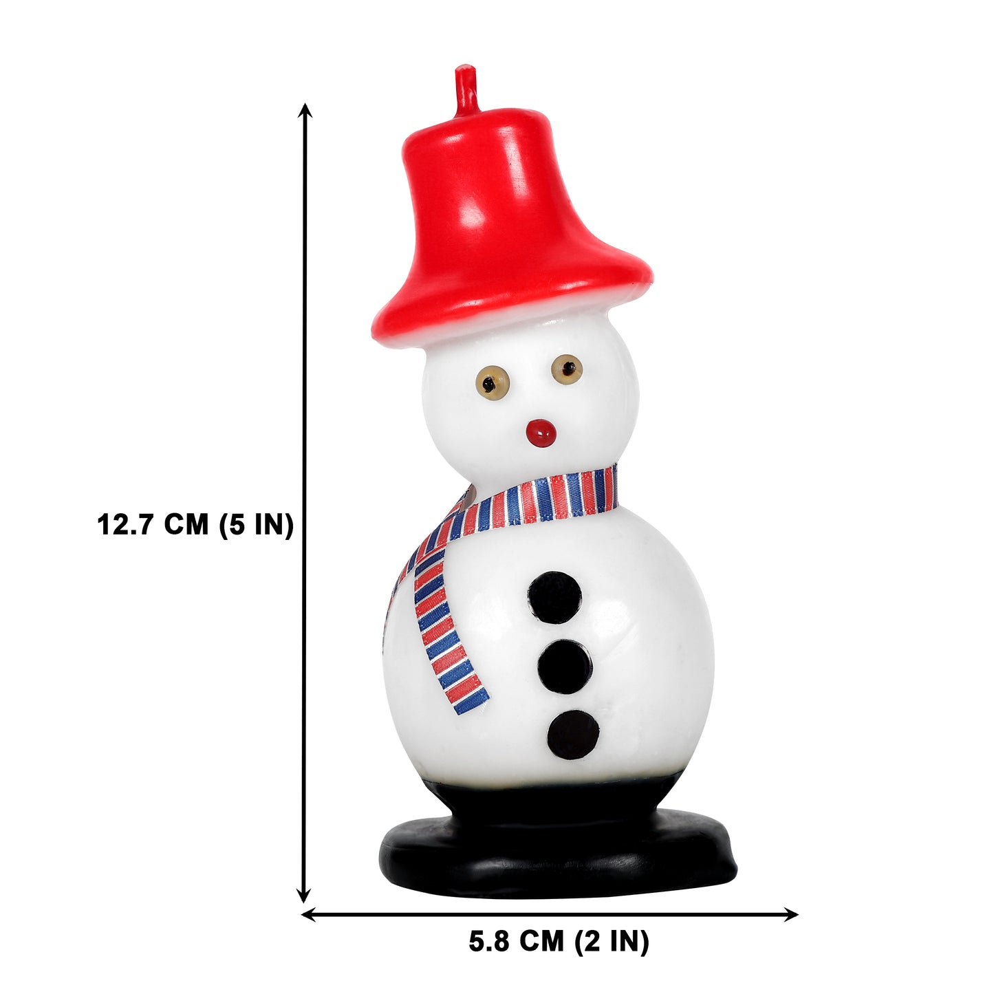 Snowman with Red Top Hat & Striped Scarf Scented Decorative Candle
