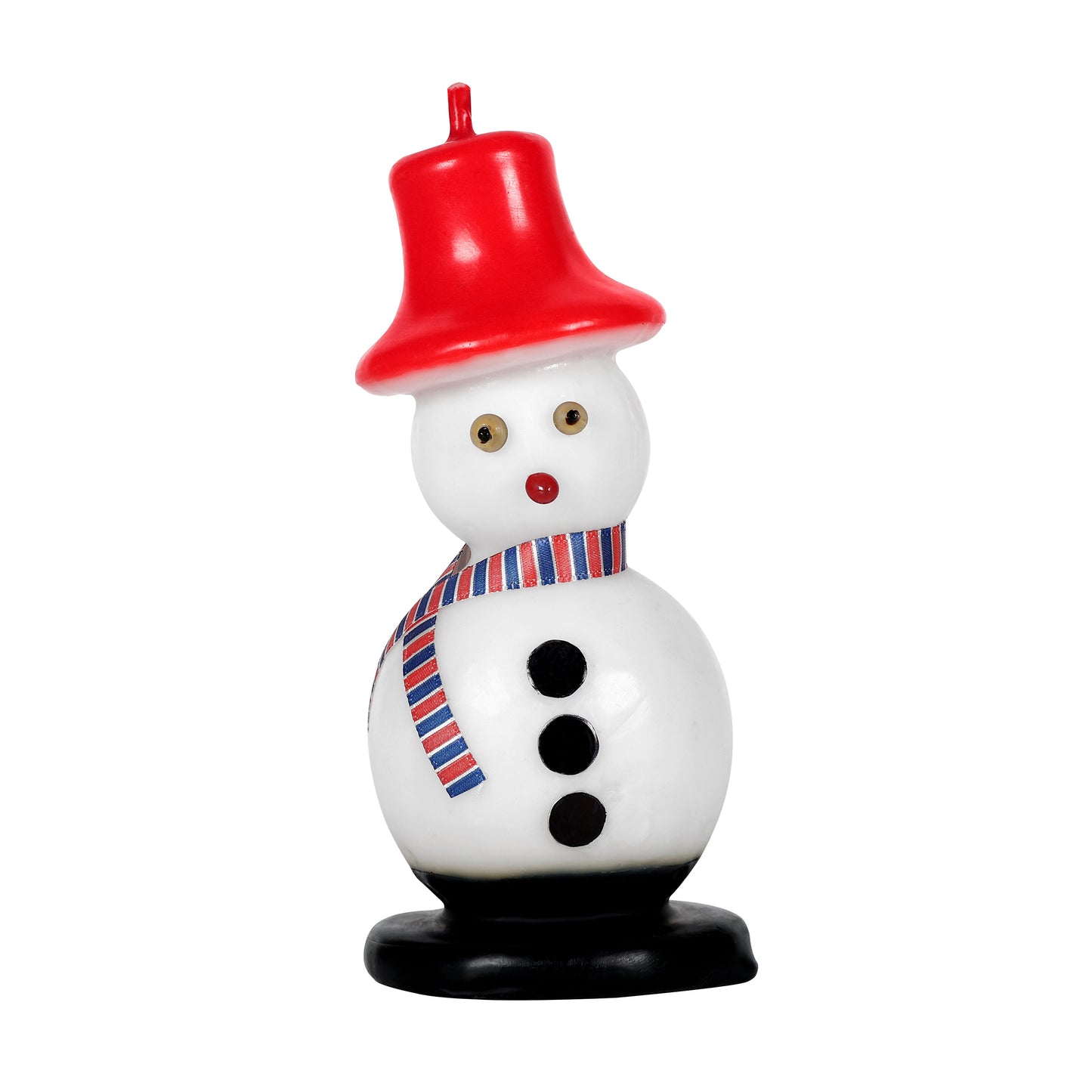 Snowman with Red Top Hat & Striped Scarf Scented Decorative Candle