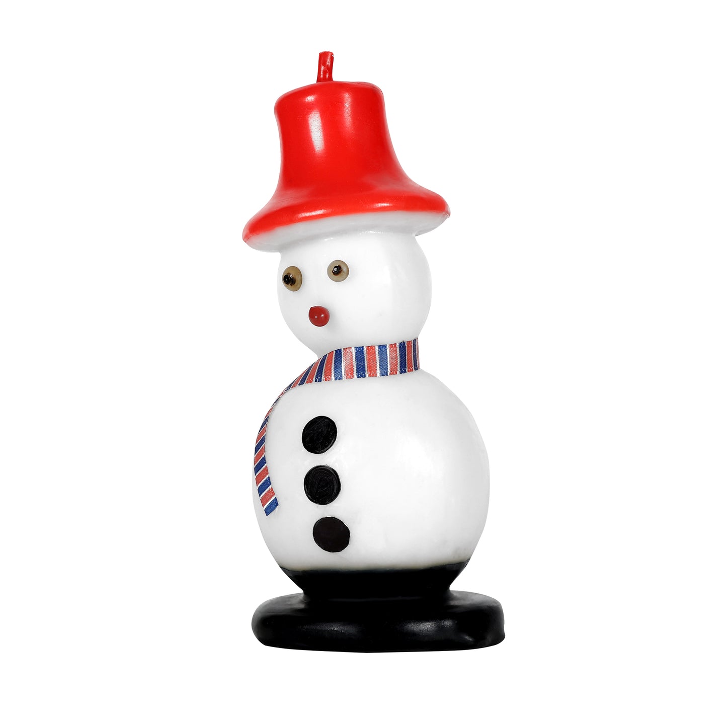Snowman with Red Top Hat & Striped Scarf Scented Decorative Candle
