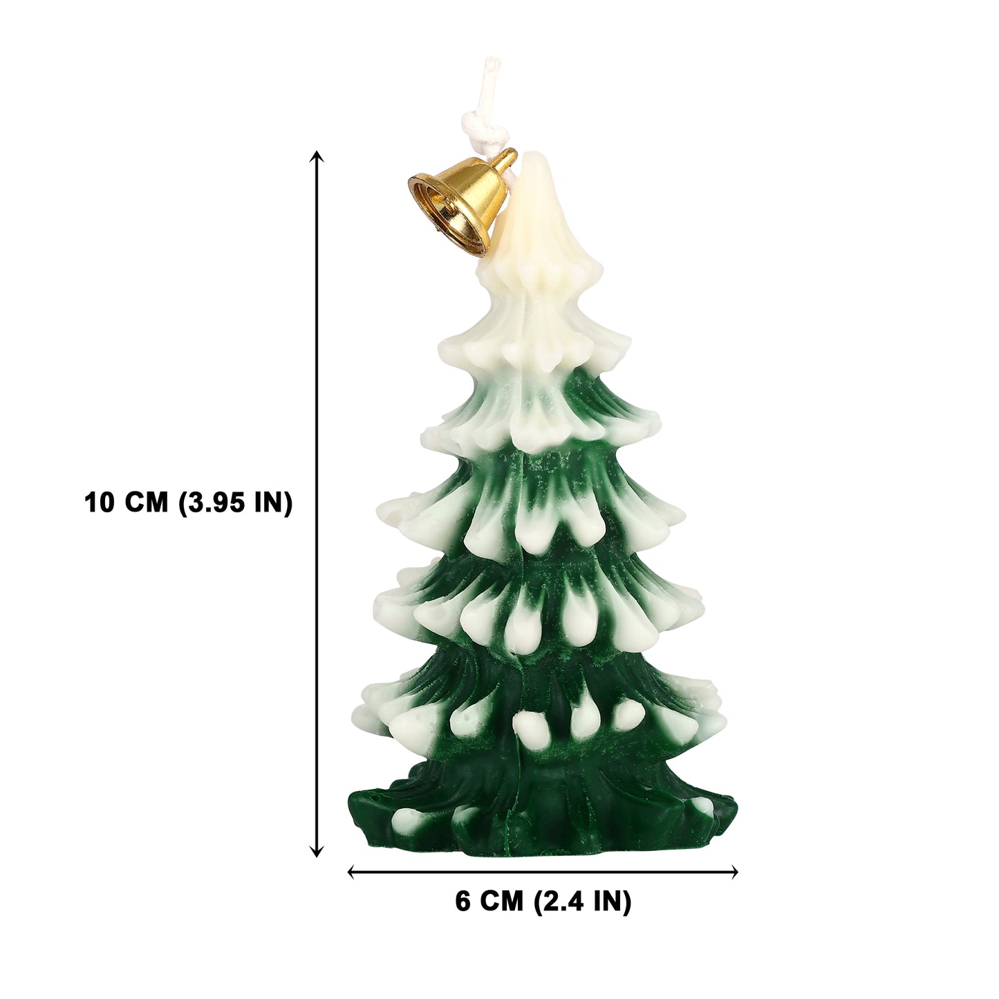 Christmas-tree–shaped || Snowy Pine Glow Candle || Snowy Evergreen Delight