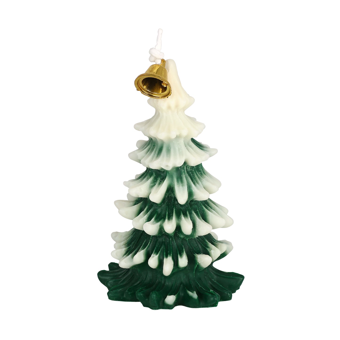 Christmas-tree–shaped || Snowy Pine Glow Candle || Snowy Evergreen Delight