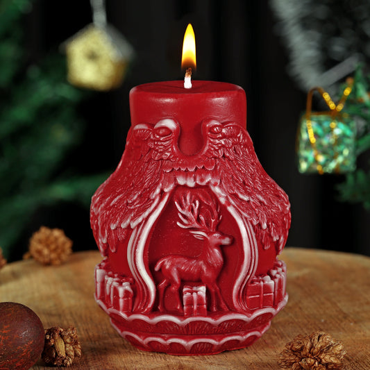 Christmas Tree Candle (Green & White with Bell) || Evergreen Holiday Bell || Gingerbread Candle