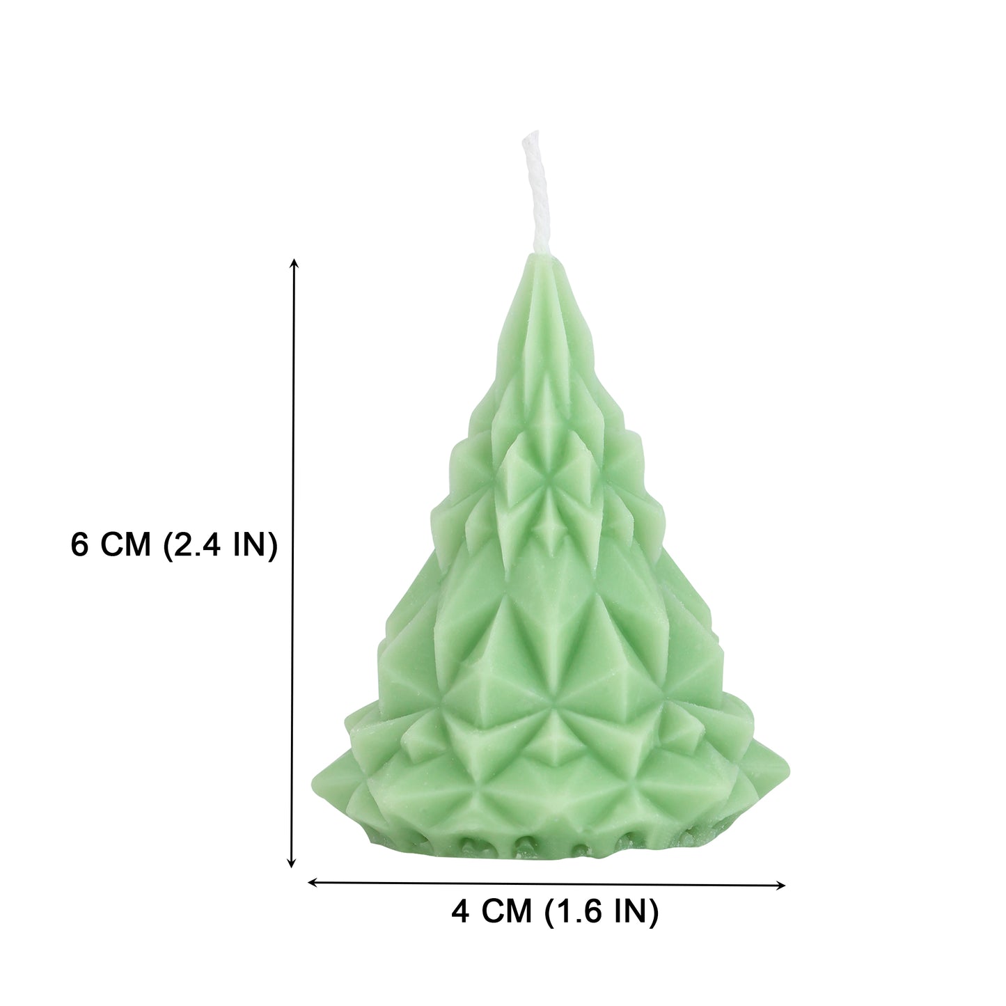 Diamond Christmas Tree || Mini Geometric Pine Tree Decorative Candle – Mint Green