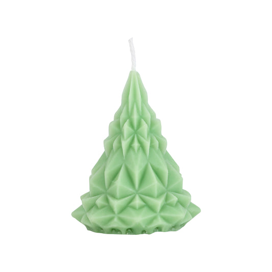 Diamond Christmas Tree || Mini Geometric Pine Tree Decorative Candle – Mint Green