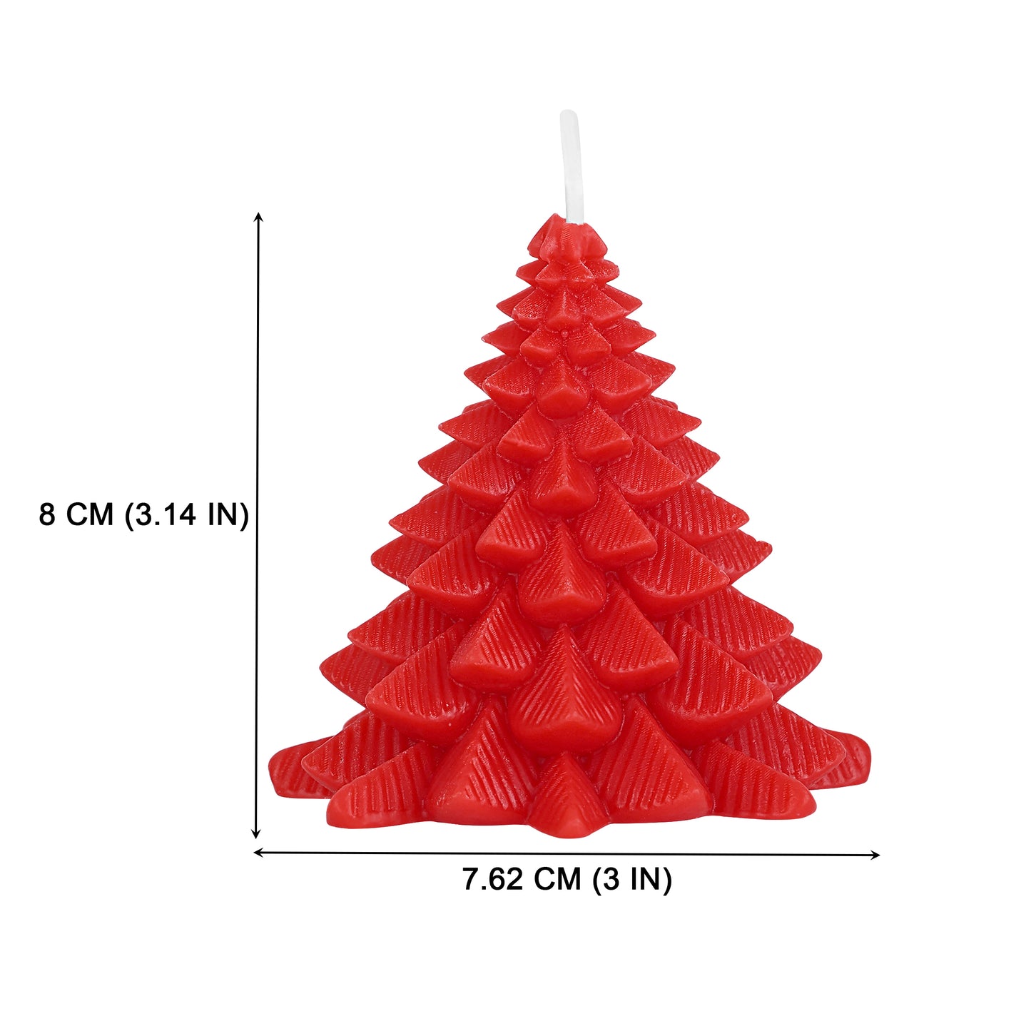Red Christmas Tree Decorative Candle || Festive Pine Tree Shape Candle