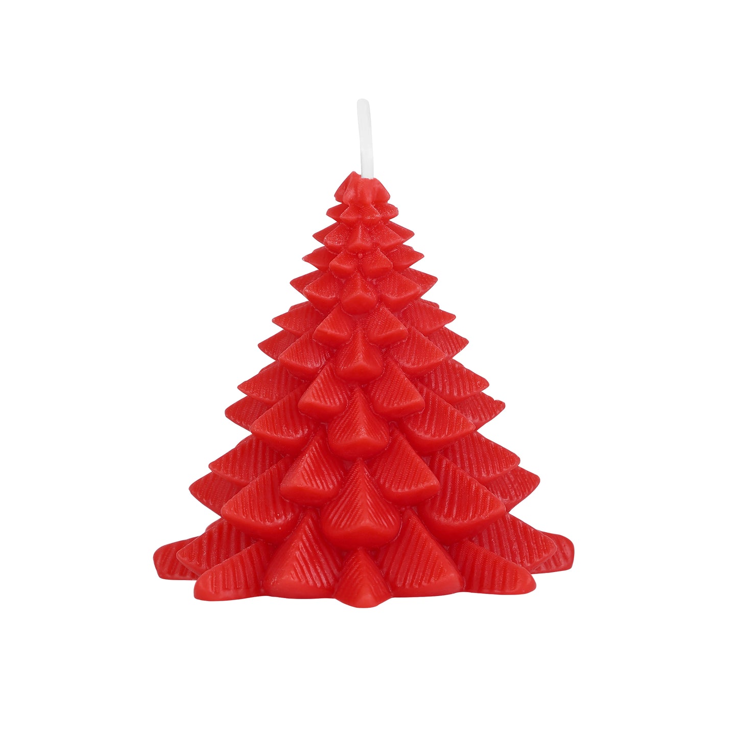 Red Christmas Tree Decorative Candle || Festive Pine Tree Shape Candle