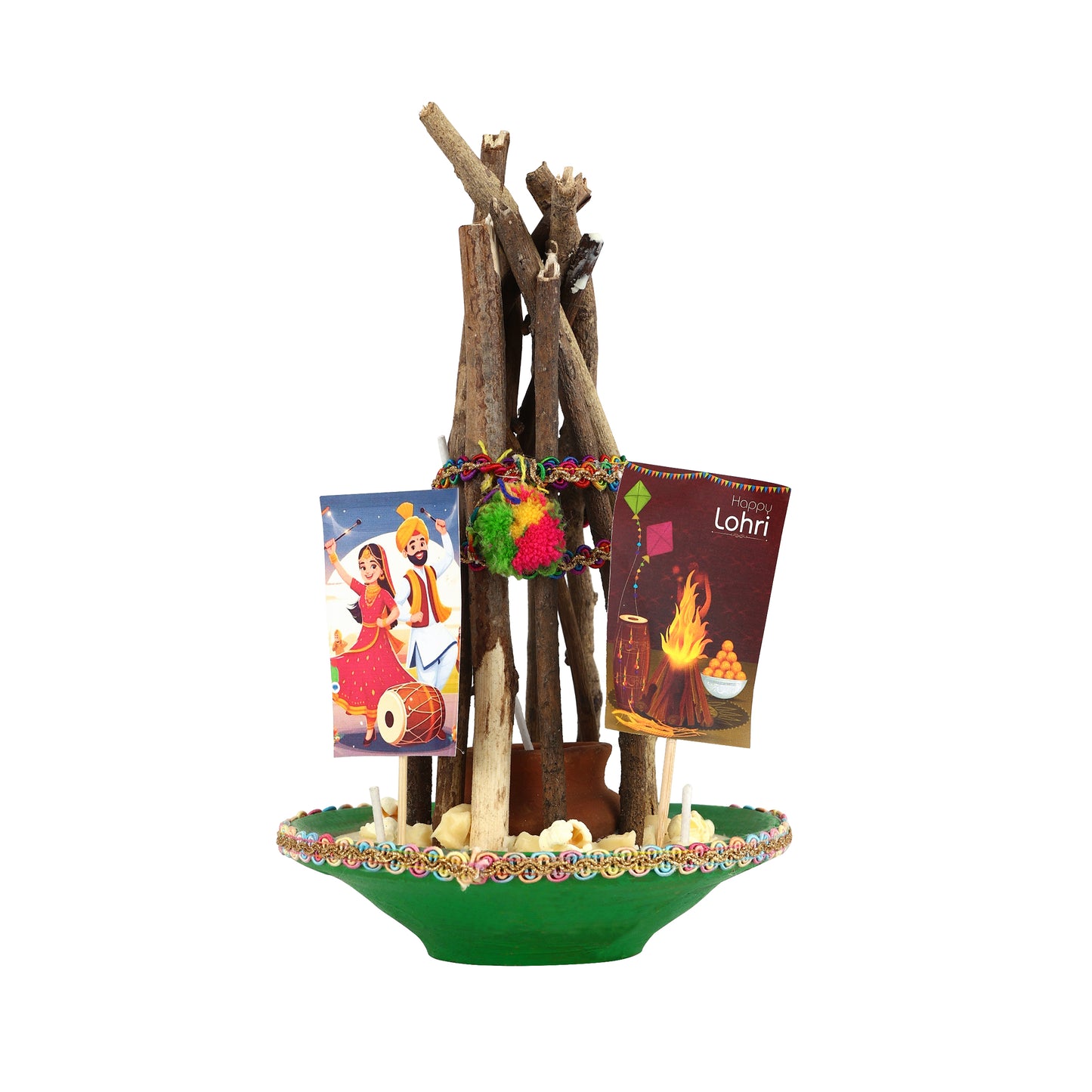 Lohri Bonfire Miniature Décor Centerpiece || Handcrafted Lohri bonfire miniature
