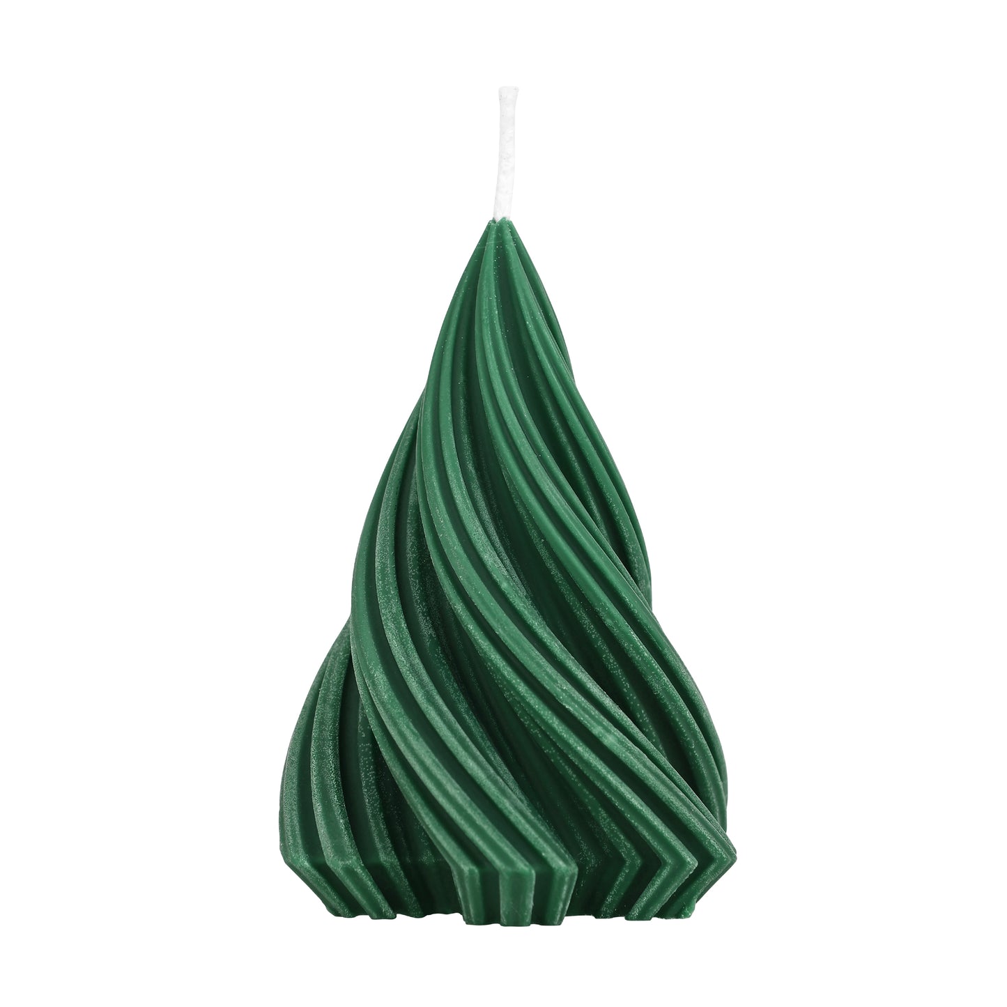 Spiral Pine Christmas Candle || Twisted Evergreen Decorative Candle || Green Fir Swirl Sculpted Candle