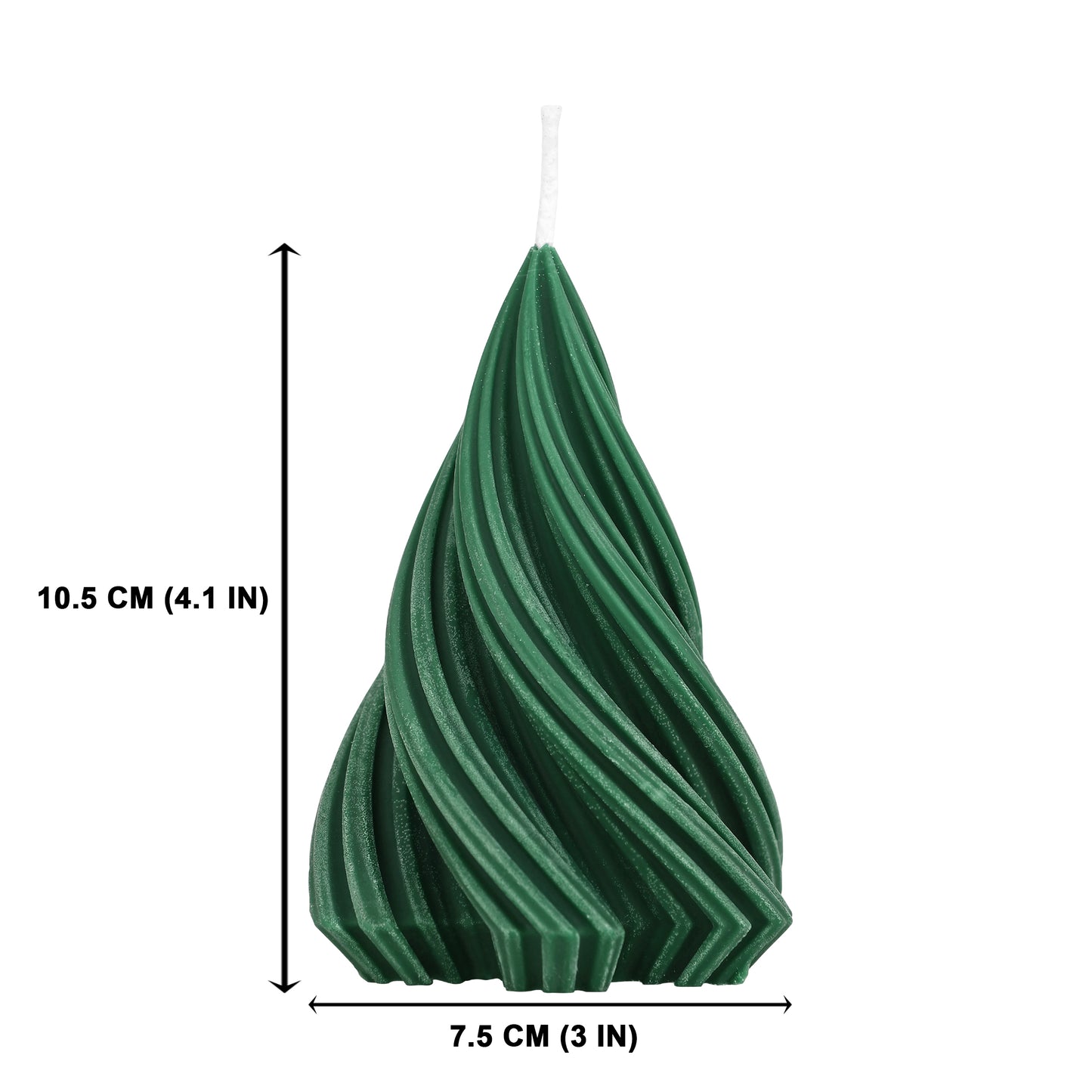 Spiral Pine Christmas Candle || Twisted Evergreen Decorative Candle || Green Fir Swirl Sculpted Candle