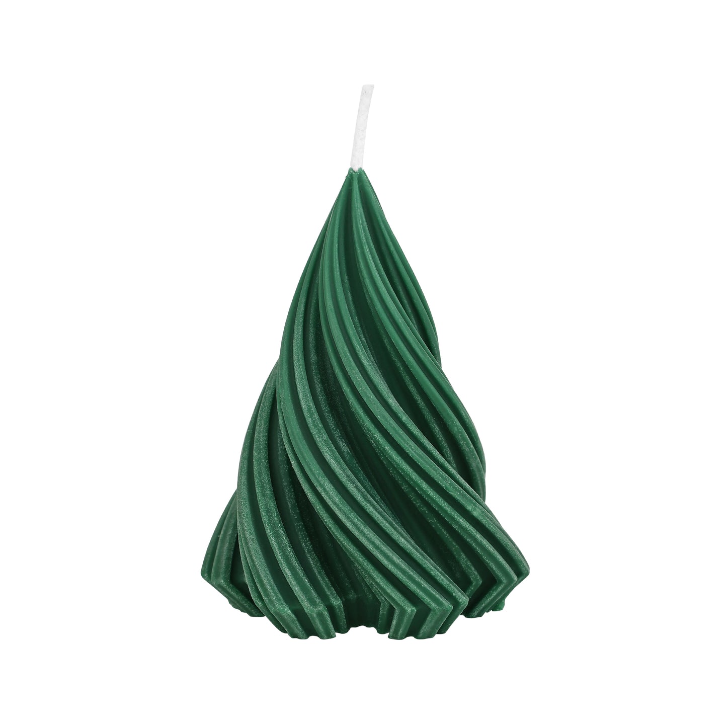 Spiral Pine Christmas Candle || Twisted Evergreen Decorative Candle || Green Fir Swirl Sculpted Candle